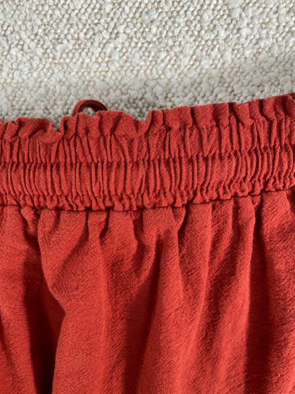 Women’s dark Red Tiered Drawstring Skirt. - Picture 11 of 15